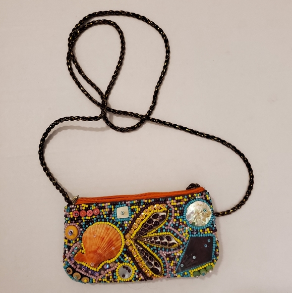๐ฅSALE๐ฅDSL Multi.Beaded Small Seashell Crossbody BOHO Style Purse - Picture 12 of 14